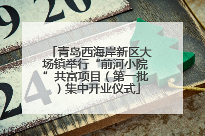 青岛西海岸新区大场镇举行“前河小院”共富项目（第一批）集中开业仪式