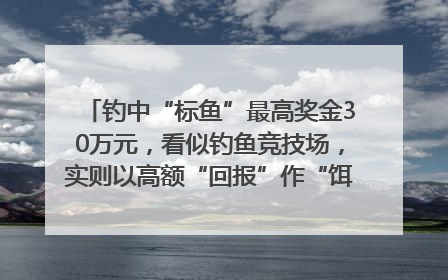 钓中“标鱼”最高奖金30万元，看似钓鱼竞技场，实则以高额“回报”作“饵”……｜今晚九点半