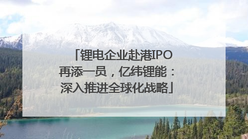 锂电企业赴港IPO再添一员，亿纬锂能：深入推进全球化战略