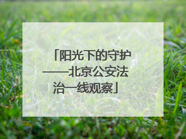 阳光下的守护——北京公安法治一线观察