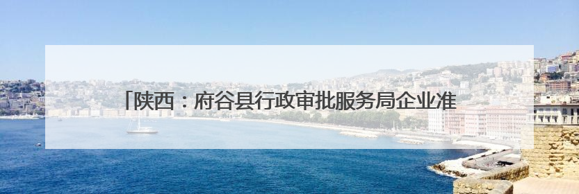 陕西：府谷县行政审批服务局企业准入“加速度” 市场生机“更盎然”