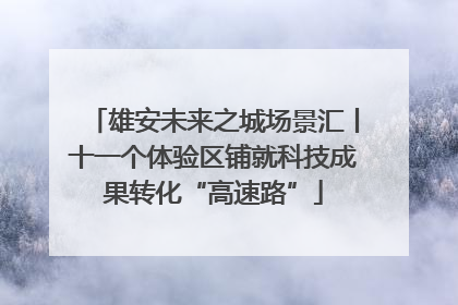 雄安未来之城场景汇丨十一个体验区铺就科技成果转化“高速路”
