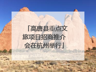 高唐县重点文旅项目招商推介会在杭州举行