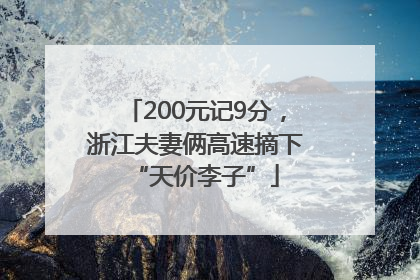 200元记9分，浙江夫妻俩高速摘下“天价李子”