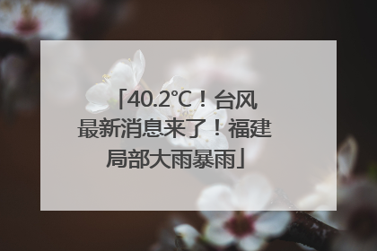 40.2℃！台风最新消息来了！福建局部大雨暴雨