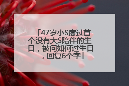 47岁小S度过首个没有大S陪伴的生日，被问如何过生日，回复6个字