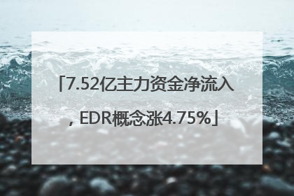 7.52亿主力资金净流入，EDR概念涨4.75%