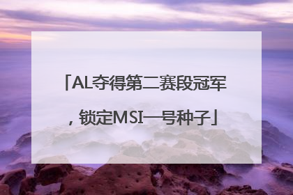 AL夺得第二赛段冠军，锁定MSI一号种子